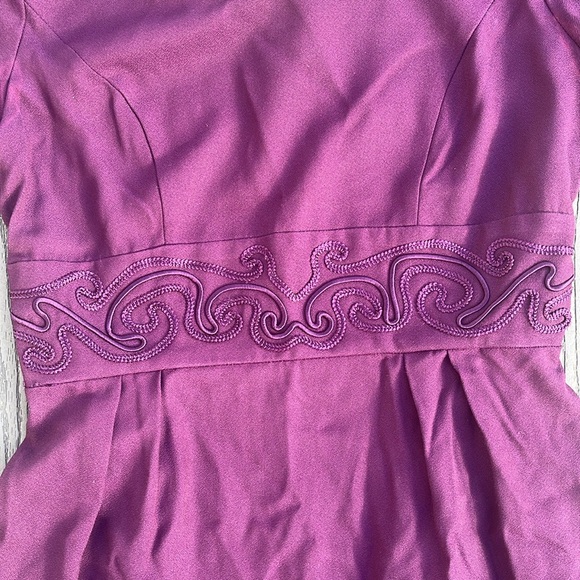 Deep Purple Maxi Dress with Embroidered Sash - Picture 2 of 9